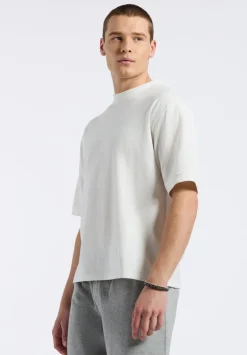 Kinsley Men's Piqué Crew Neck Relaxed T-Shirt, Milk - BM24609