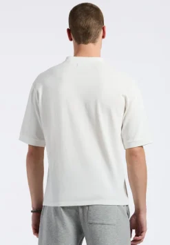 Kinsley Men's Piqué Crew Neck Relaxed T-Shirt, Milk - BM24609