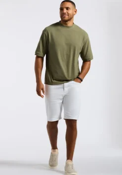 Kinsley Men's Piqué Crew Neck Relaxed T-Shirt, Army Green - BM24609