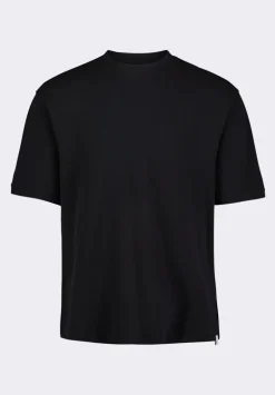 Kinsley Men's Piqué Crew Neck Relaxed T-Shirt, Black - BM24609