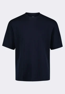 Kinsley Men's Piqué Crew Neck Relaxed T-Shirt, Midnight Blue - BM24609