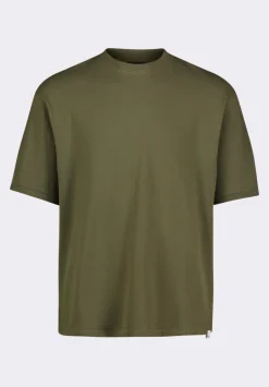 Kinsley Men's Piqué Crew Neck Relaxed T-Shirt, Army Green - BM24609