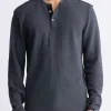 Kipato Men's Long-Sleeve Henley Top, Black - BM24434