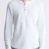 Kipato Men's Long-Sleeve Henley Top, White - BM24434