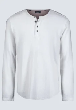 Kipato Men's Long-Sleeve Henley Top, White - BM24434