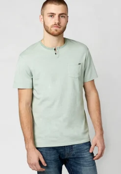 Kique Men's Slub Cotton T-Shirt in Black in Green - BM23463