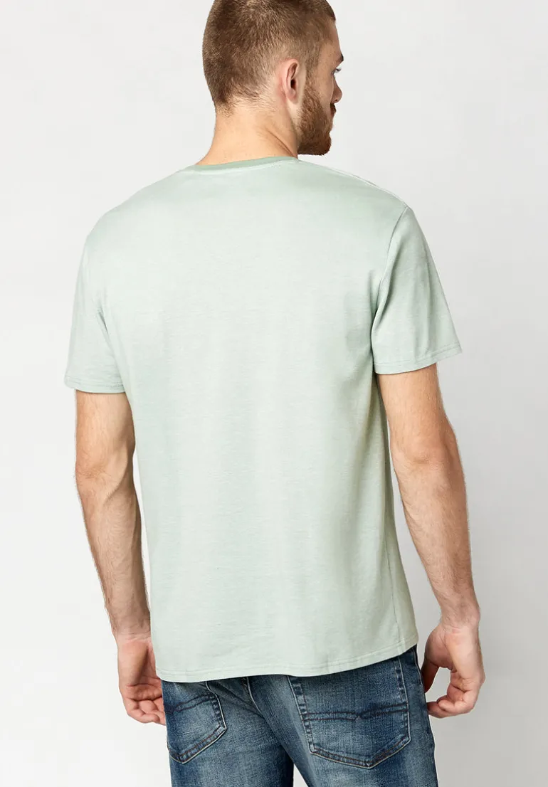 Kique Men's Slub Cotton T-Shirt in Black in Green - BM23463