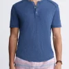 Kitte Men's Henley T-shirt in Whale Blue - BM24245