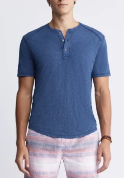 Kitte Men's Henley T-shirt in Whale Blue - BM24245