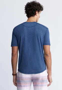Kitte Men's Henley T-shirt in Whale Blue - BM24245