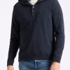 Kolder Men's Relaxed Fit Hooded Henley Top, Whale - BM24544