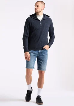 Kolder Men's Relaxed Fit Hooded Henley Top, Whale - BM24544