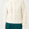 Larsa Women's Crew Neck Sweater in Ivory - SW0021F