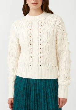Larsa Women's Crew Neck Sweater in Ivory - SW0021F