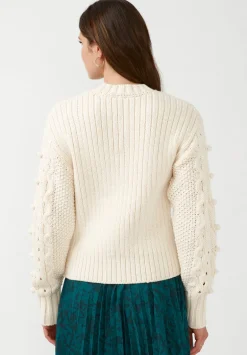 Larsa Women's Crew Neck Sweater in Ivory - SW0021F