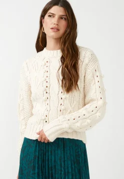 Larsa Women's Crew Neck Sweater in Ivory - SW0021F