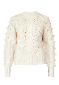 Larsa Women's Crew Neck Sweater in Ivory - SW0021F