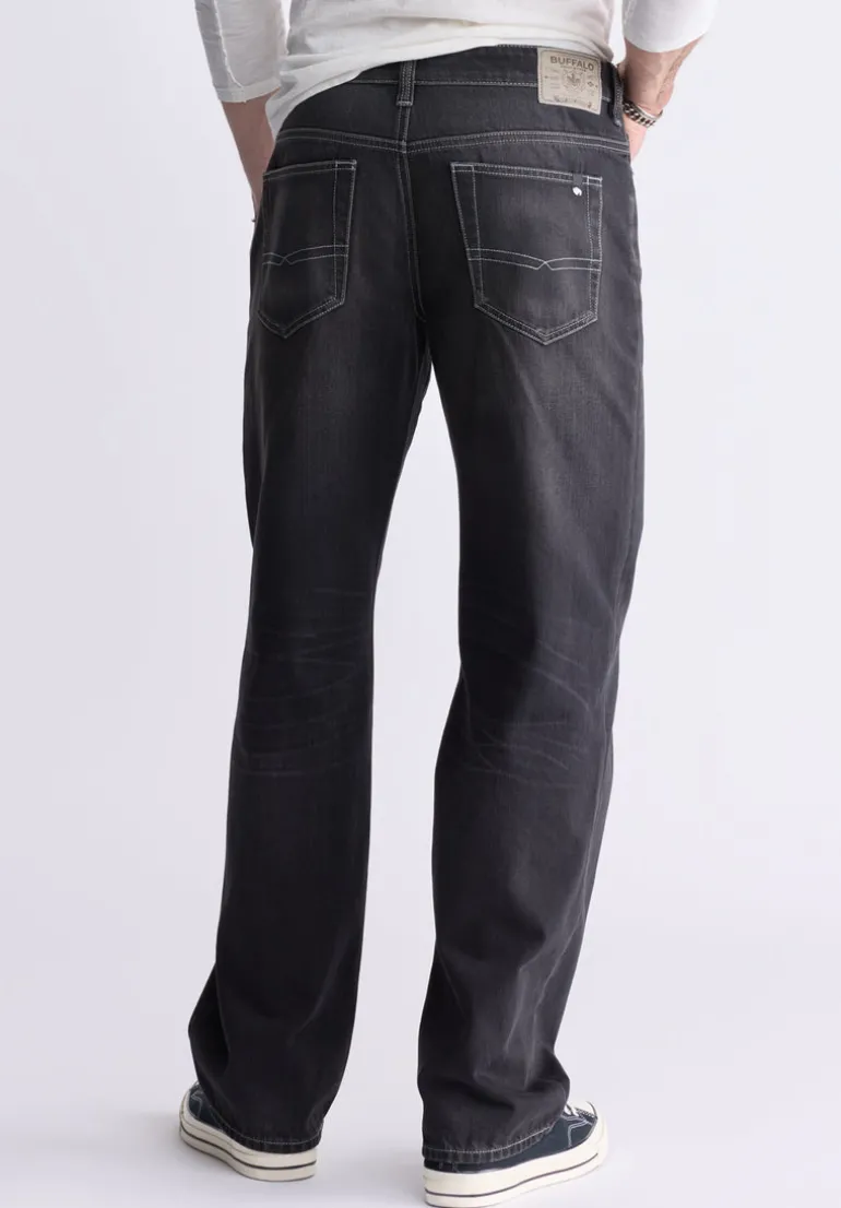 Loose Fit Matt Men's Jeans, Vintage Sanded Black - BM26007