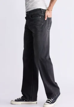 Loose Fit Matt Men's Jeans, Vintage Sanded Black - BM26007