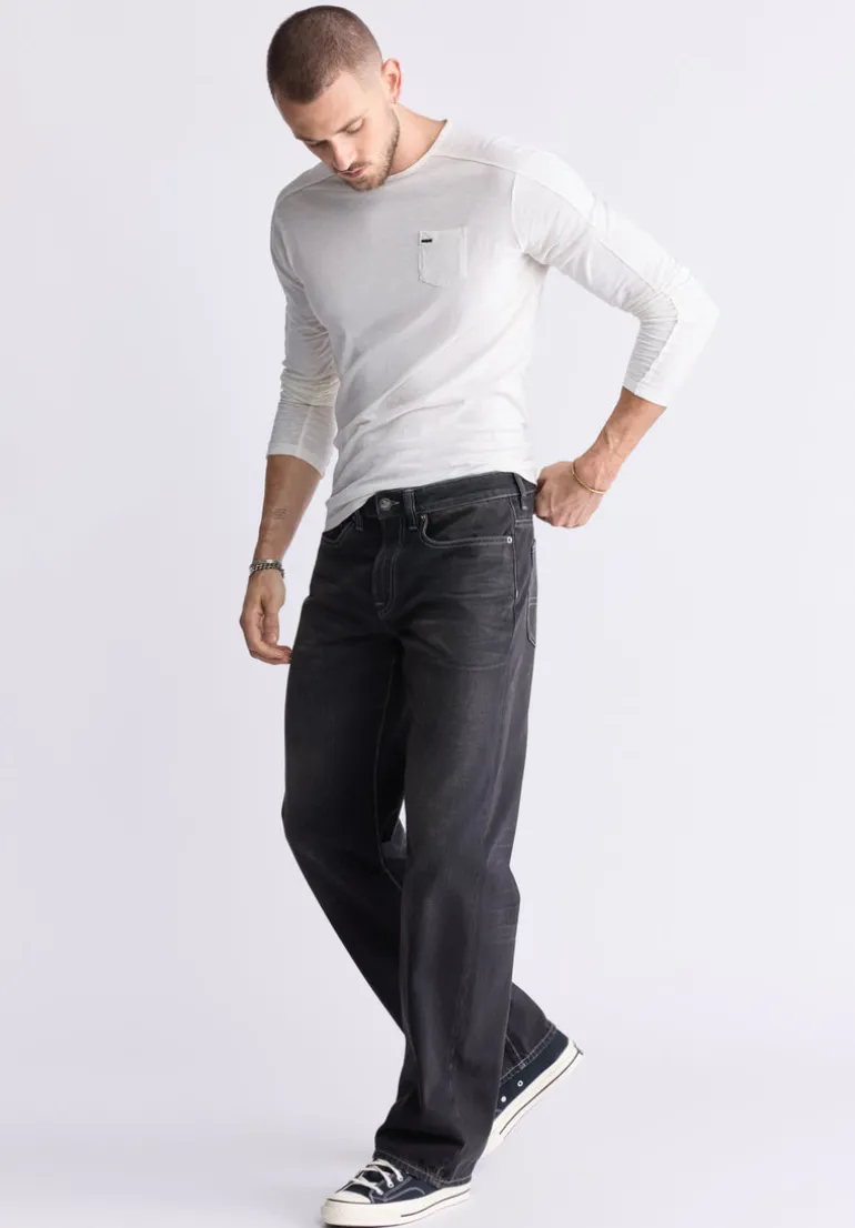 Loose Fit Matt Men's Jeans, Vintage Sanded Black - BM26007