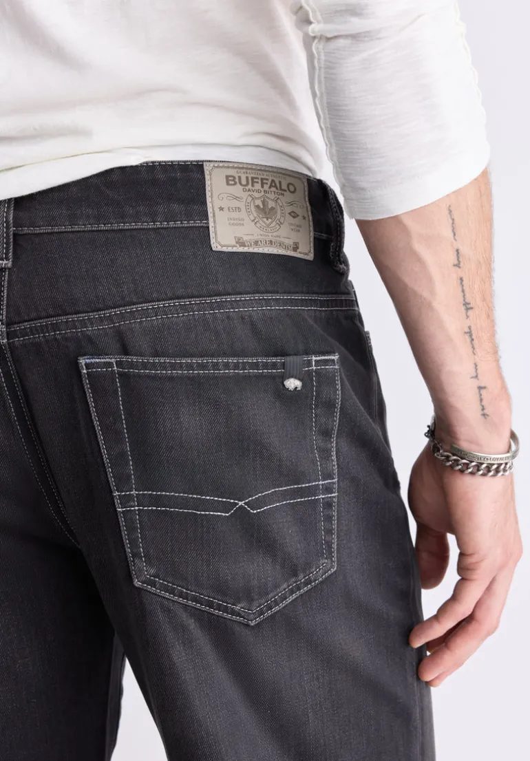 Loose Fit Matt Men's Jeans, Vintage Sanded Black - BM26007