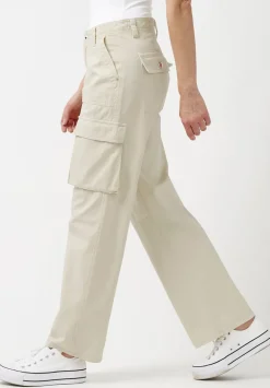 Low Rise Straight Gia Beige Cargo Pants - BL15915