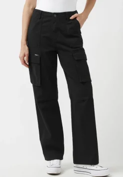 Low Rise Straight Gia Black Cargo Pants - BL15915