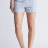 Ludovica Women's Seersuck Shorts, Blue Stripes - WB0006S
