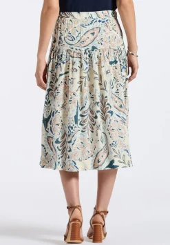Lupita Women's Floral Print Tiered Midi Skirt, Paisley - WS0016P