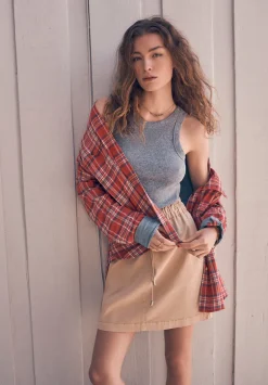 Malena Women’s Long Sleeve Plaid Shirt in Dark Pink - WT0081P