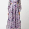 Marceline Women's Cut Out & Tiered Dress in Purple Floral - WD0531P
