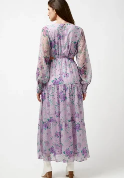 Marceline Women's Cut Out & Tiered Dress in Purple Floral - WD0531P
