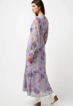 Marceline Women's Cut Out & Tiered Dress in Purple Floral - WD0531P