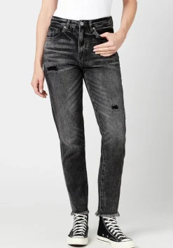 Margot Mom Jeans in Distressed Black - BL15860