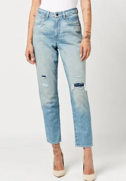 Margot Mom Jeans in Faded and Worn - BL15729