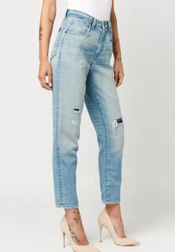 Margot Mom Jeans in Faded and Worn - BL15729