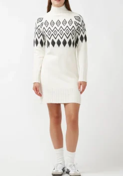 Massima Women's Long Sleeve Mock Neck Sweater Dress in Ivory - SD0001H