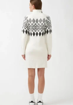 Massima Women's Long Sleeve Mock Neck Sweater Dress in Ivory - SD0001H