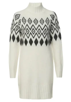 Massima Women's Long Sleeve Mock Neck Sweater Dress in Ivory - SD0001H