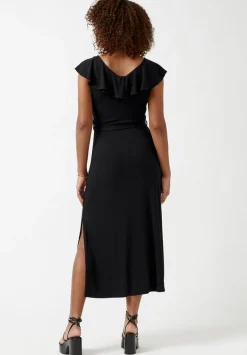 Mathilde Black Ruffle Knit Dress - KD0001S