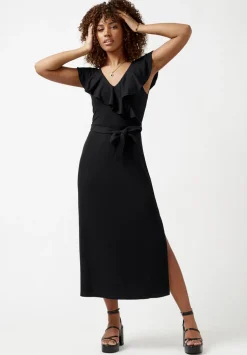 Mathilde Black Ruffle Knit Dress - KD0001S