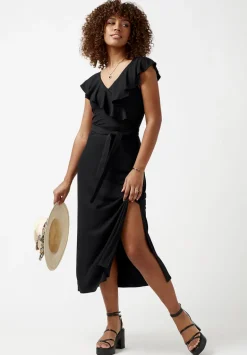 Mathilde Black Ruffle Knit Dress - KD0001S