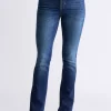 Mid Rise Bootcut Queen Women's Jeans, Vintage Dark Blue - BL15991