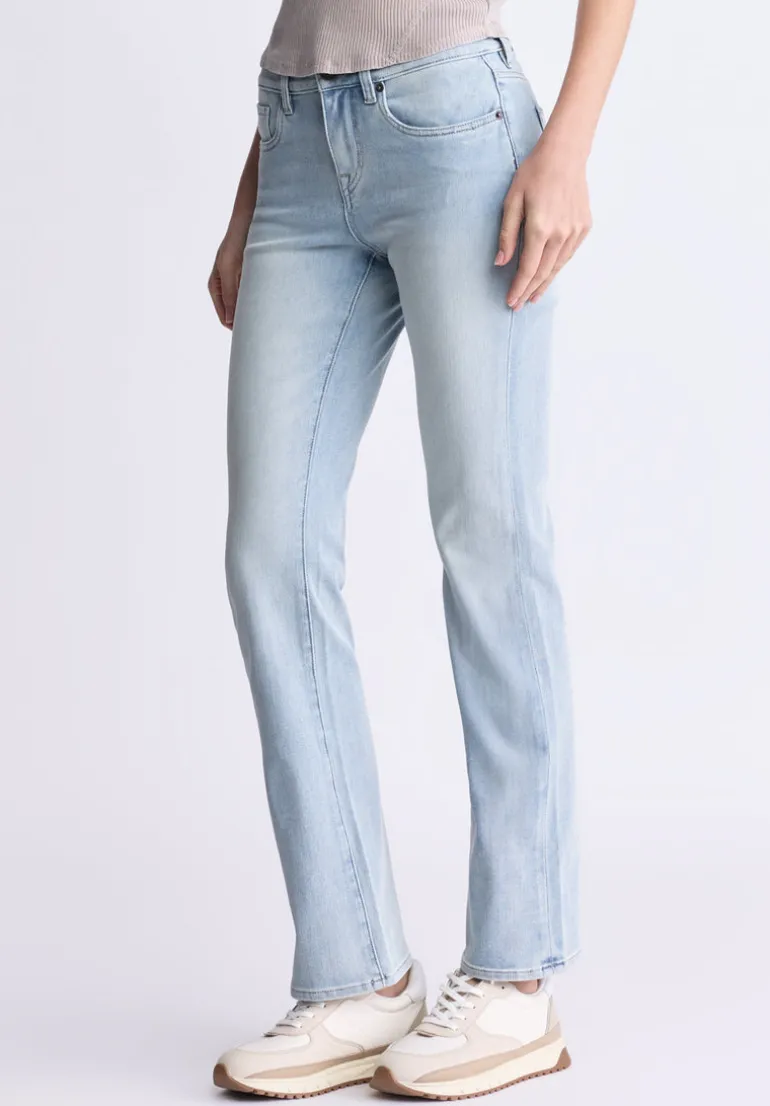 Mid Rise Bootcut Queen Women's Jeans, Vintage Light Blue - BL15985