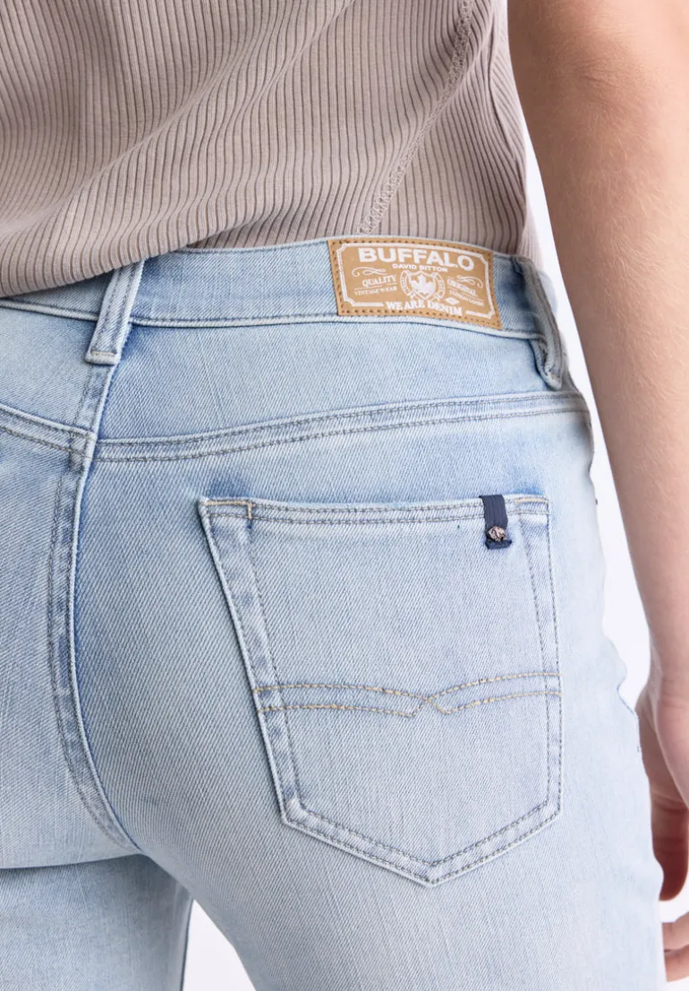 Mid Rise Bootcut Queen Women's Jeans, Vintage Light Blue - BL15985