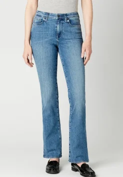 Mid Rise Bootcut Queen Women's Jeans in Whiskered and Sanded Blue - BL15831