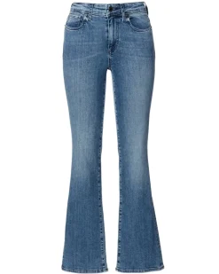 Mid Rise Bootcut Queen Women's Jeans in Whiskered and Sanded Blue - BL15831