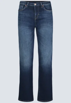Mid Rise Bootcut Queen Women's Jeans, Vintage Dark Blue - BL15991