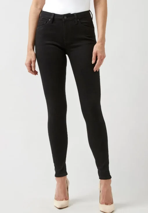 Mid Rise Skinny Alexa Women's Jeans in Black - BL15672