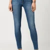 Mid Rise Skinny Alexa Women's Jeans in Sanded Mid Blue - BL15749